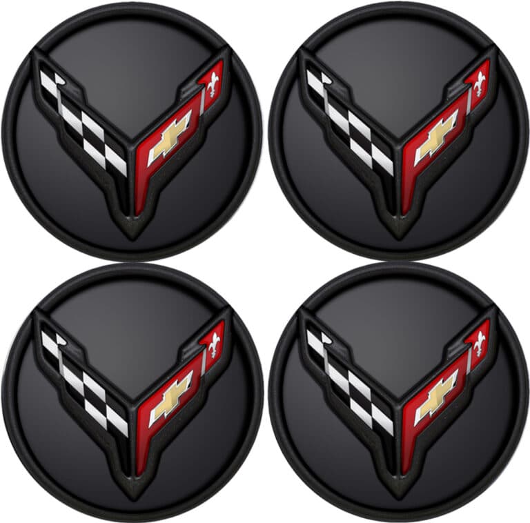 GM C8 Corvette Center Caps - Gloss Black - Corvette Garage