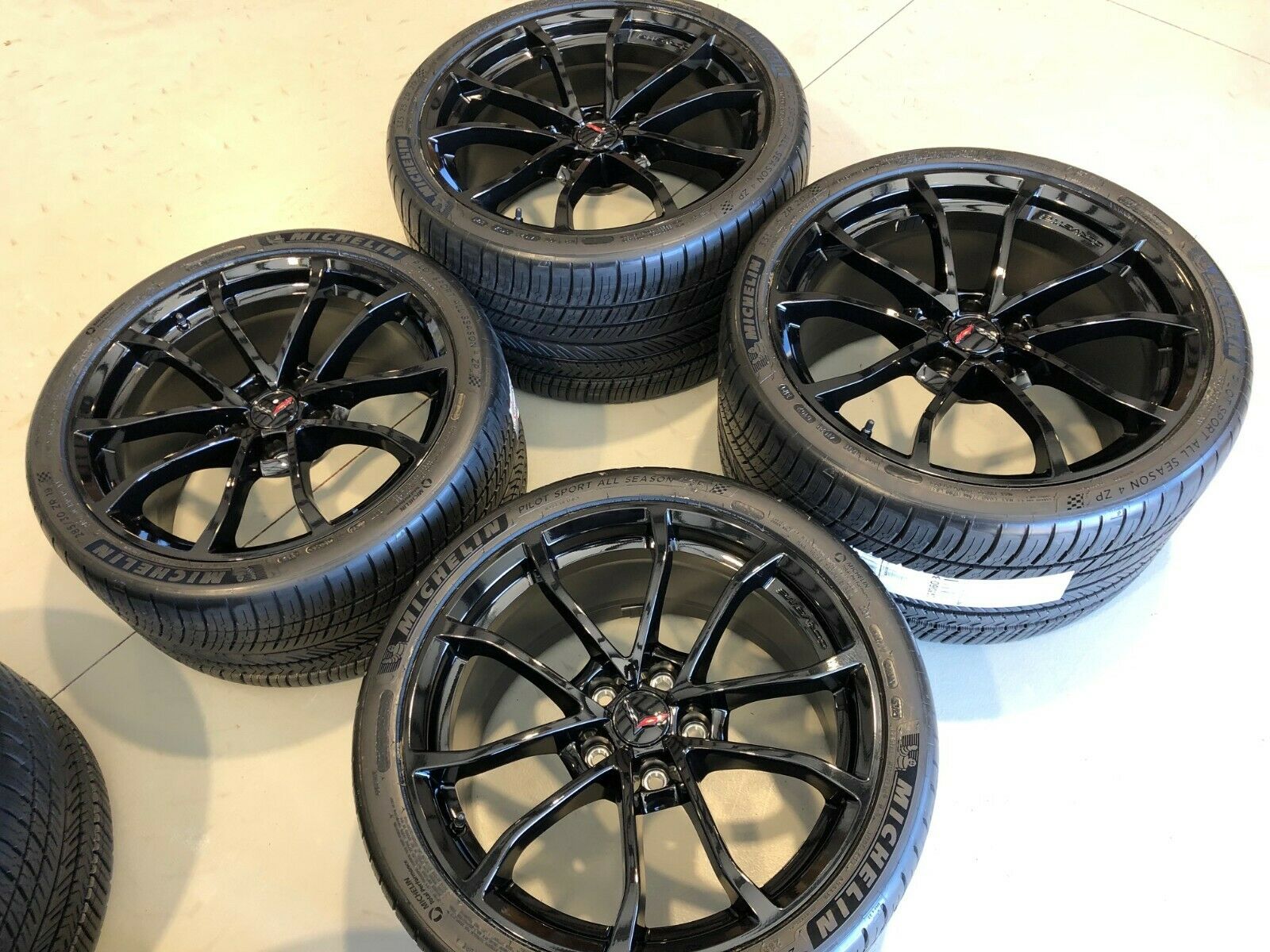 GM C7 Grand Sport Gloss Black Corvette Wheel & Michelin Tire Package