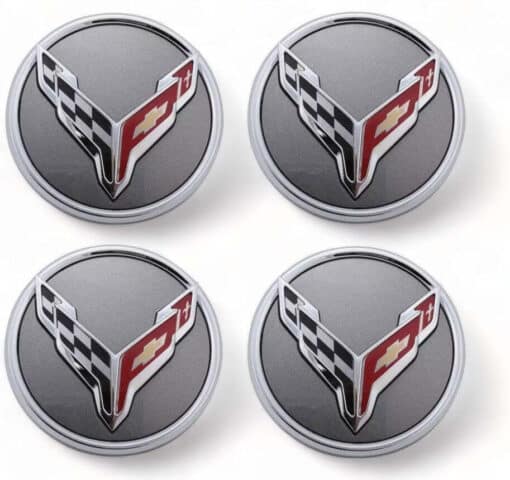 GM C8 Corvette Center Caps - Argent / Chrome - Corvette Garage